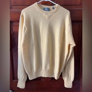 100% Cashmere Sweater Cream Yellow | Two-Ply Cashmere Knit | LoftFashions | L